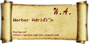 Werber Adrián névjegykártya